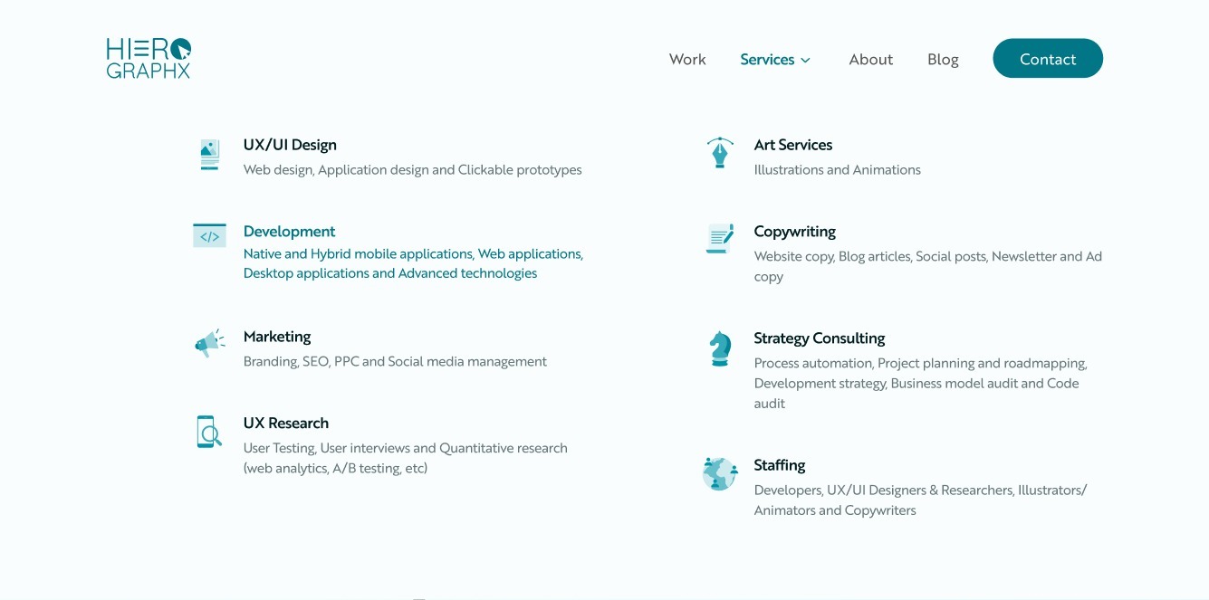 Old view of service menu