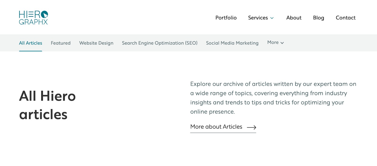 New version of blog articles page